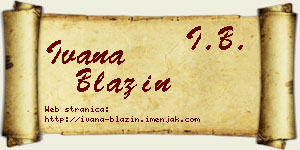 Ivana Blažin vizit kartica
